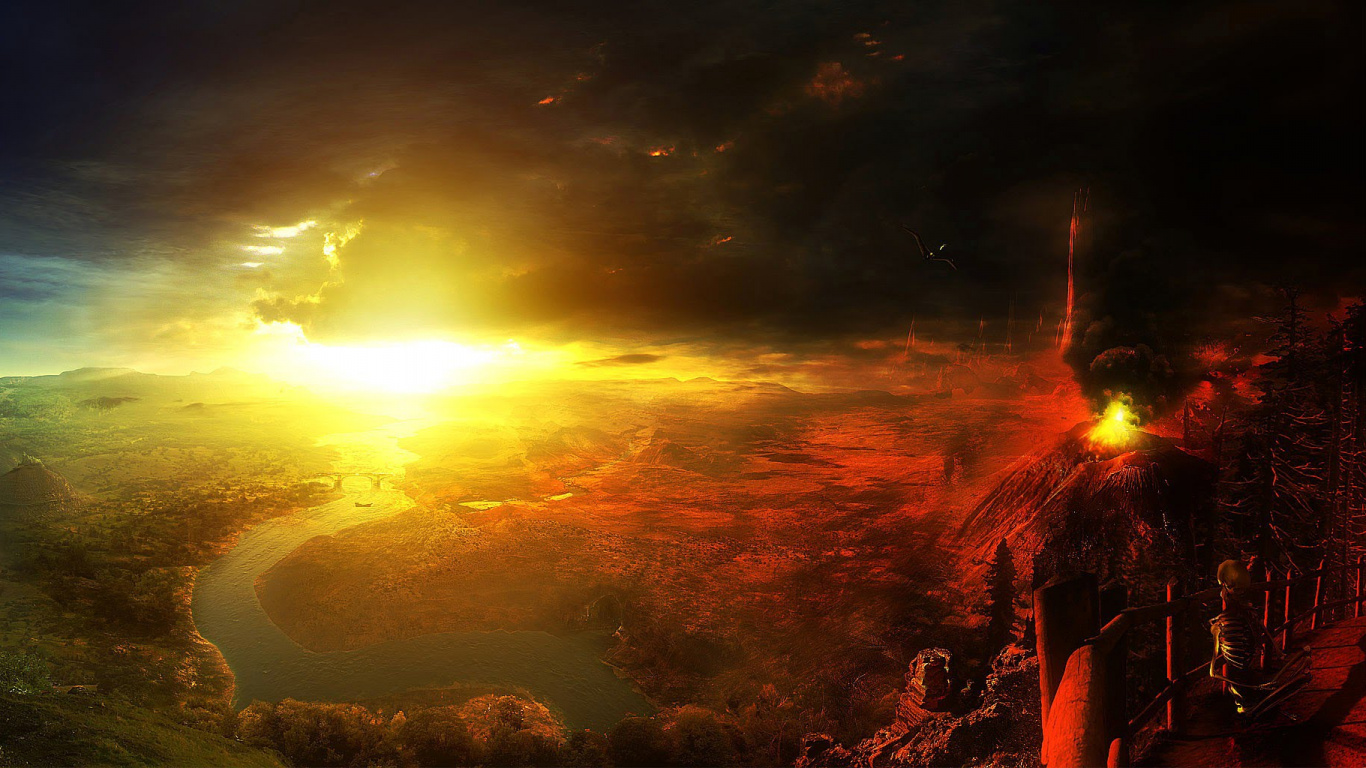 Обои природа, атмосфера, солнечный свет, земля, пейзаж в разрешении 1366x768