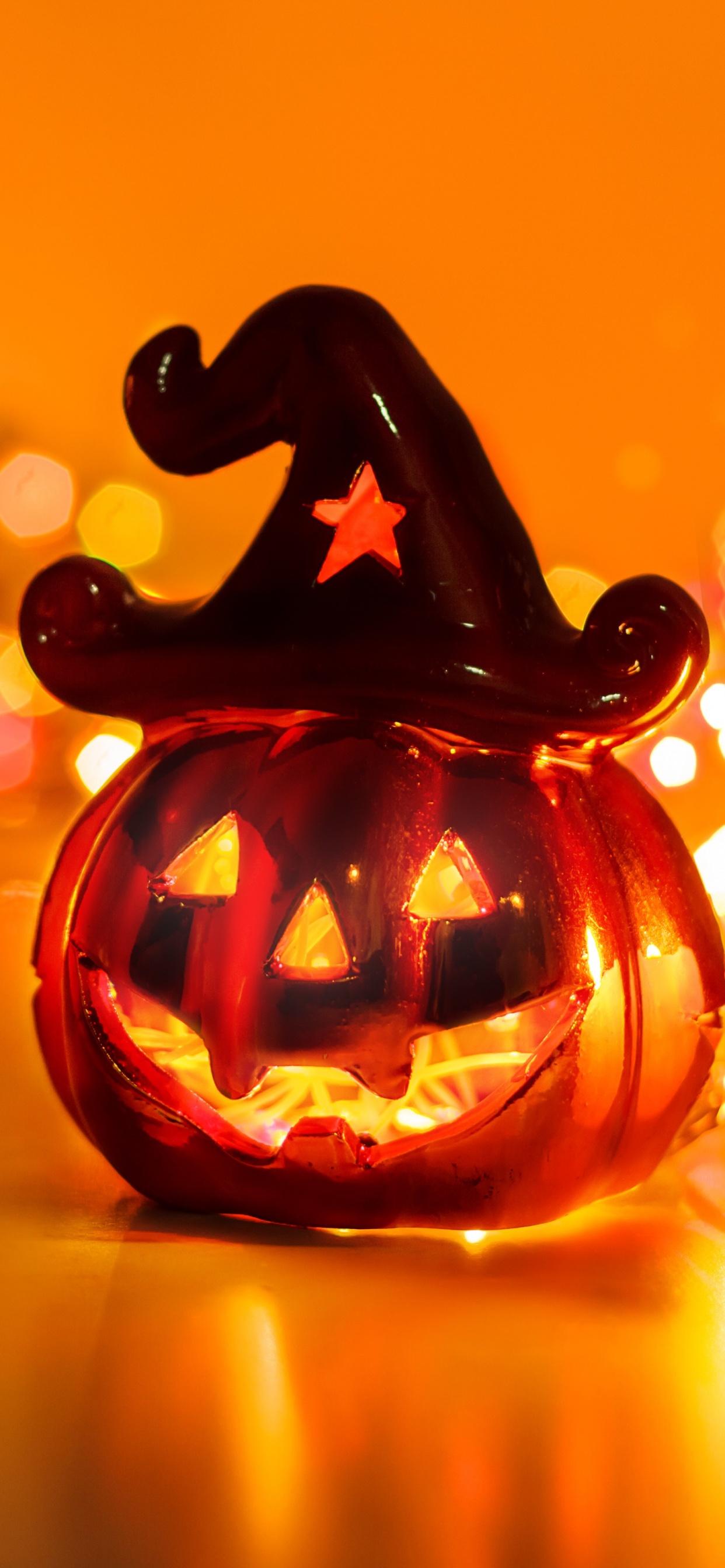 Обои Апельсин, тыква, Джек о фонарь, освещение, свеча в разрешении 1242x2688