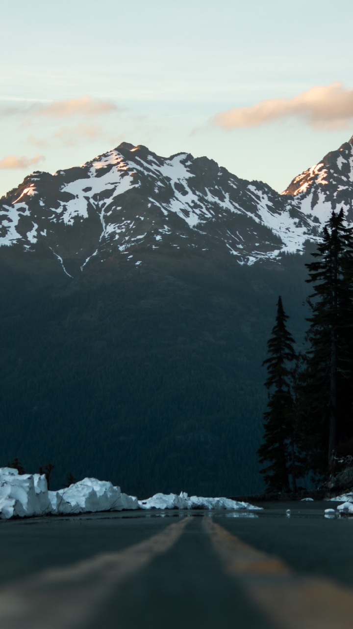 Обои природа, горный рельеф, гора, снег, горный хребет в разрешении 720x1280