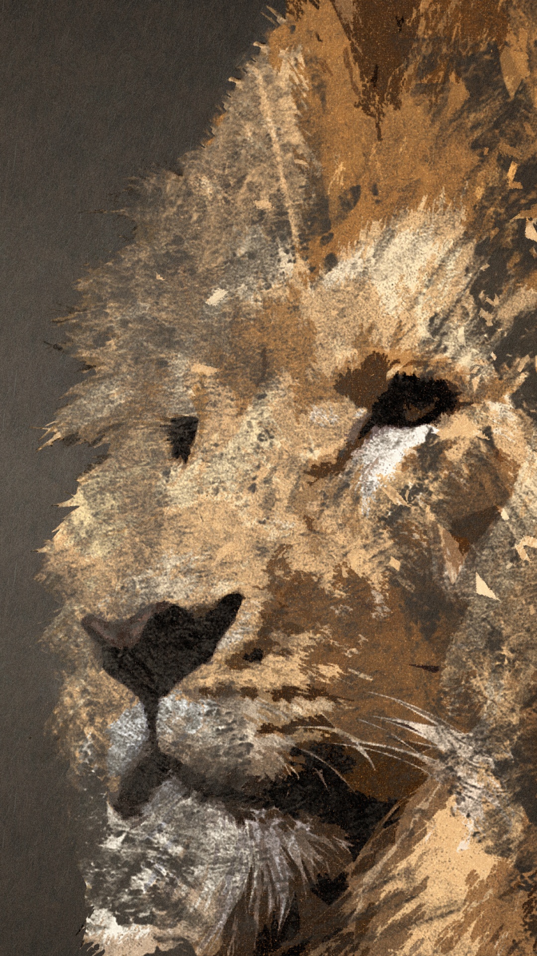 Обои голова, глаз, кошачьих, вода, Лев в разрешении 1080x1920