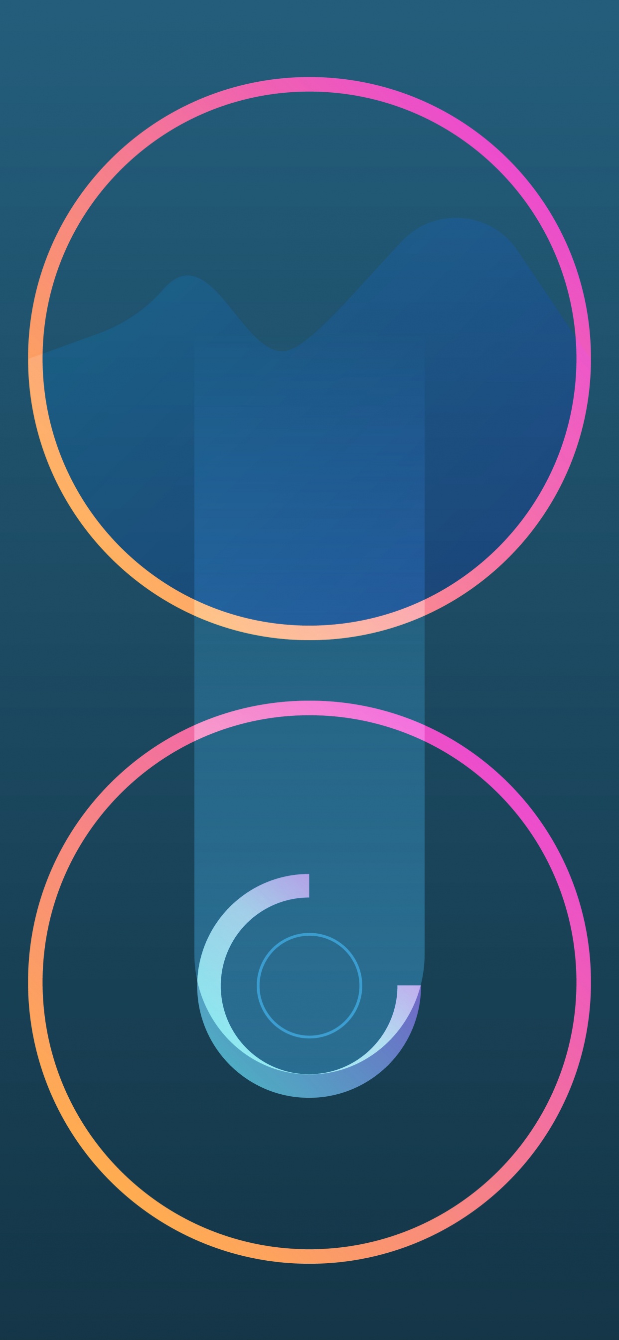 Обои круг, графический дизайн, лазурный, электрик, узор в разрешении 1242x2688