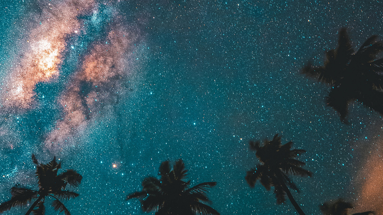 Обои небо полное звезд, Рэйчел Филип, группа Coldplay, сеум деро, ночь в разрешении 1280x720