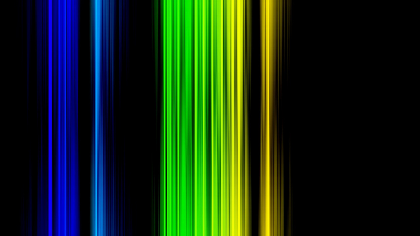Обои зеленый, желтый, свет, линия, неон в разрешении 1366x768