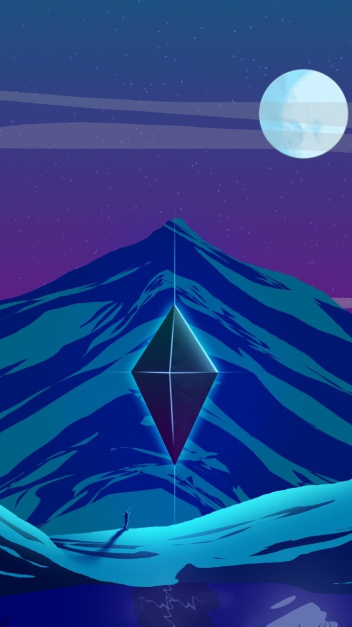 Обои арт, графика, лазурный, природа, треугольник в разрешении 720x1280