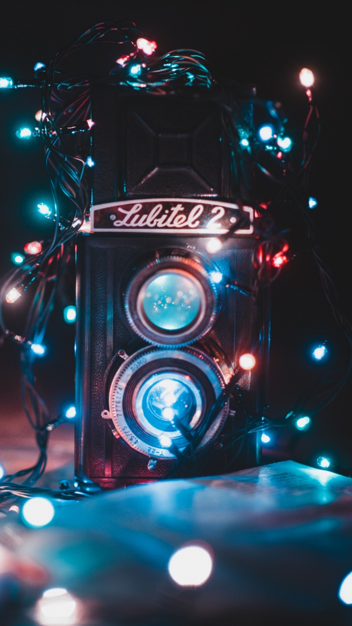 Обои боке, освещение, Рождественские огни, свет, камера в разрешении 720x1280