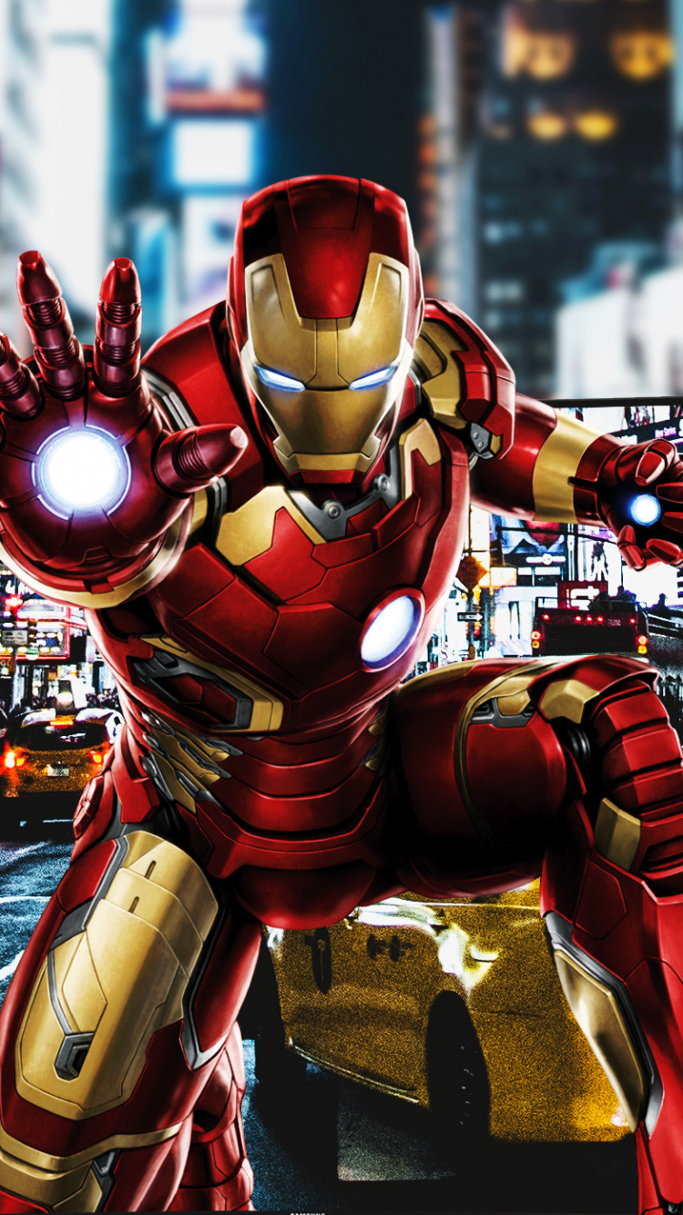Обои НьюЙорк, Железный человек, супергерой, фигурка, фикция в разрешении 750x1334