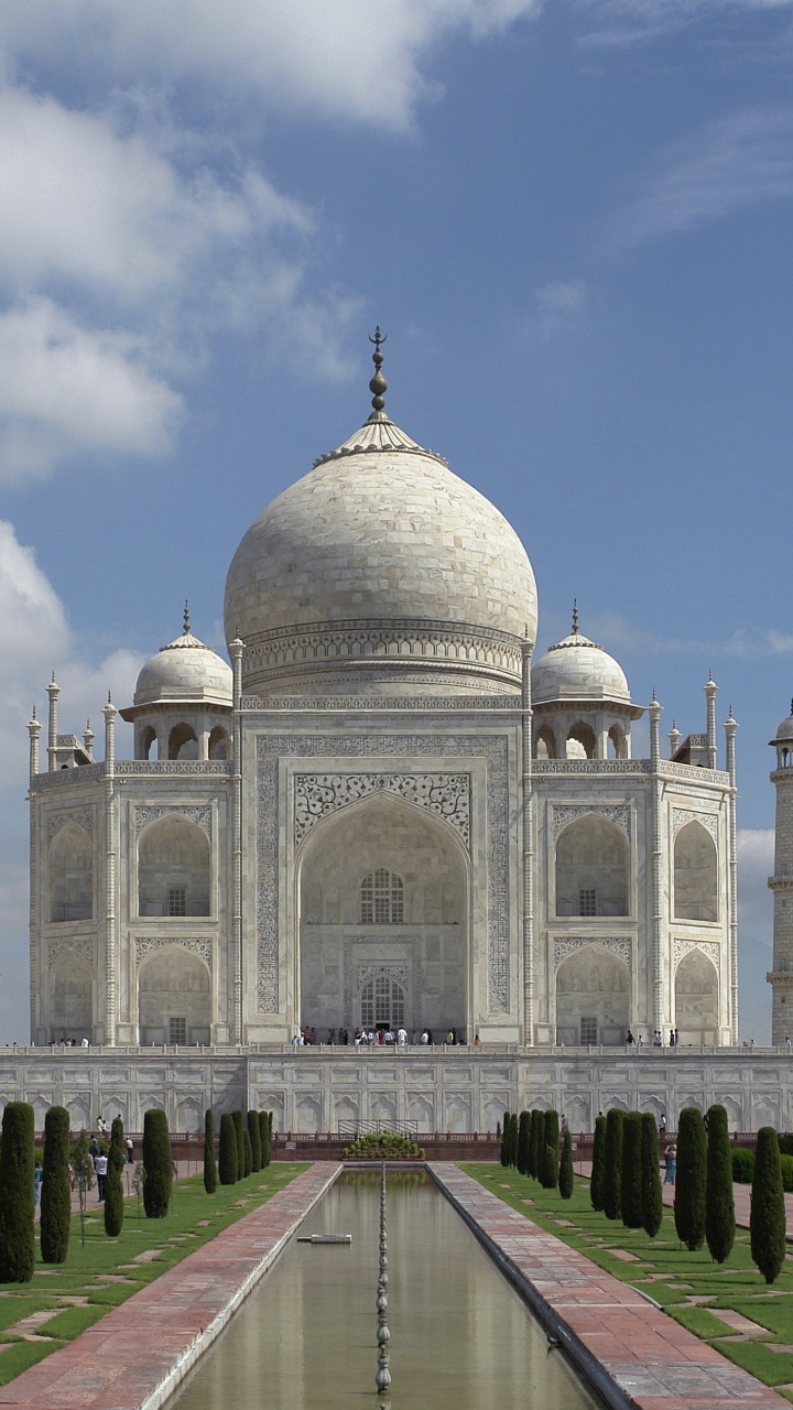 Обои Тадж-Махал, памятник, ориентир, купол, историческое место в разрешении 720x1280