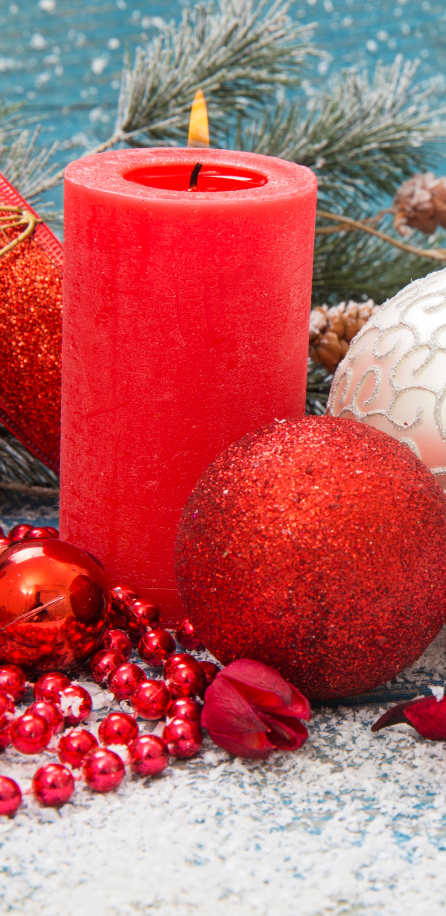 Обои Новый год, Рождественский день, праздник, рождественский орнамент, Рождественские украшения в разрешении 1440x2960