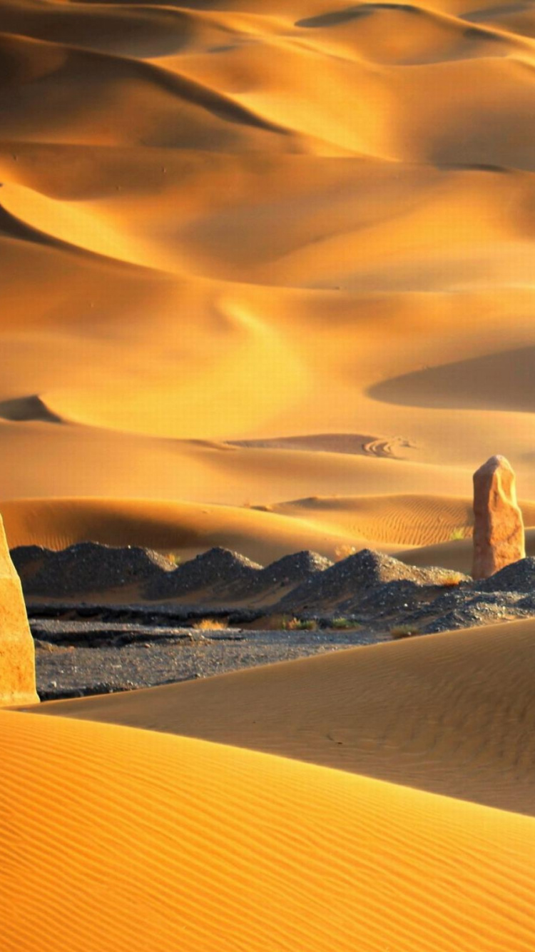 Обои пустыня, Синьцзян, поющий песок, эрг, песок в разрешении 750x1334