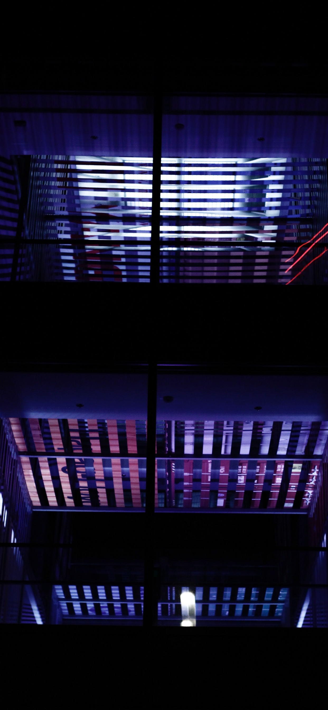 Обои архитектура, синий, свет, пурпур, освещение в разрешении 1242x2688