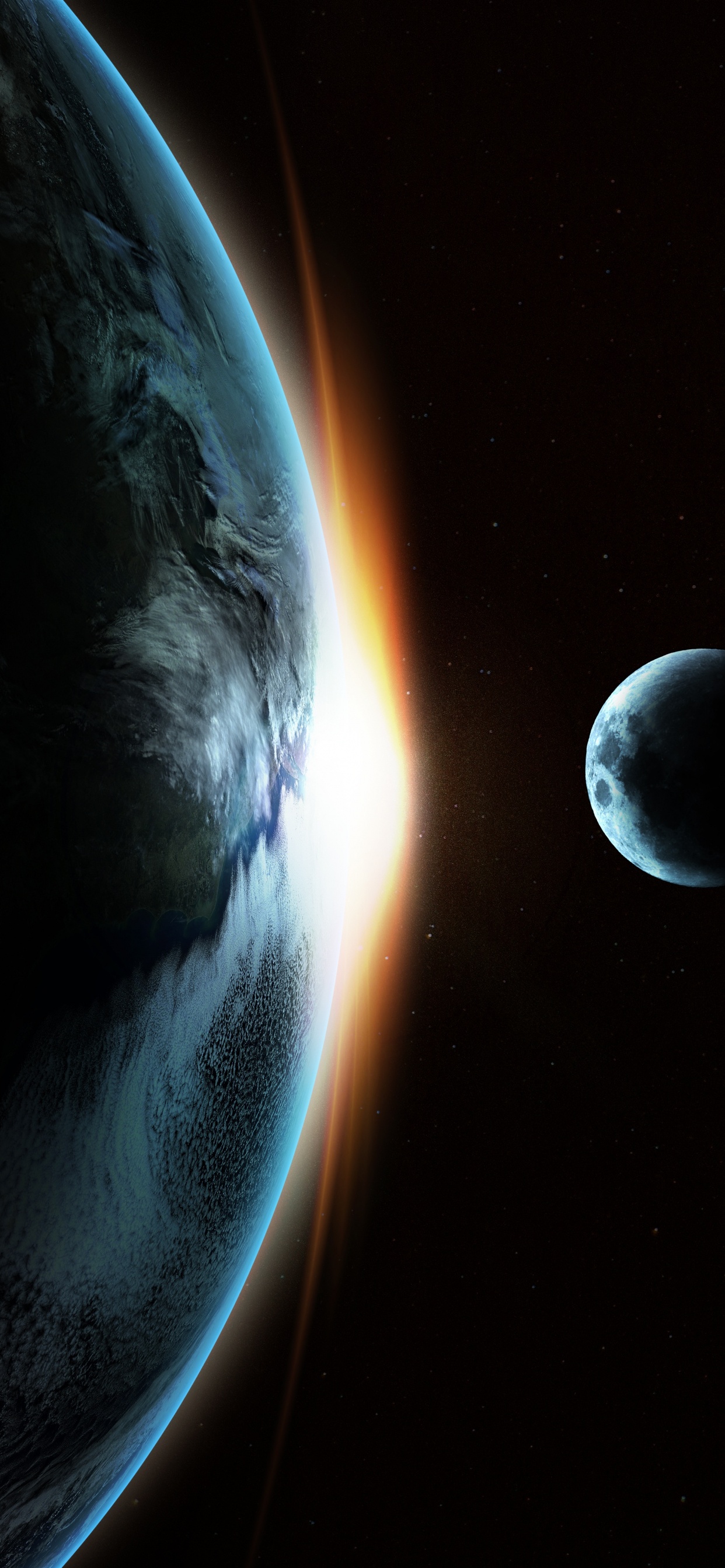 Обои земля, луна, планета, космическое пространство, астрономический объект в разрешении 1242x2688