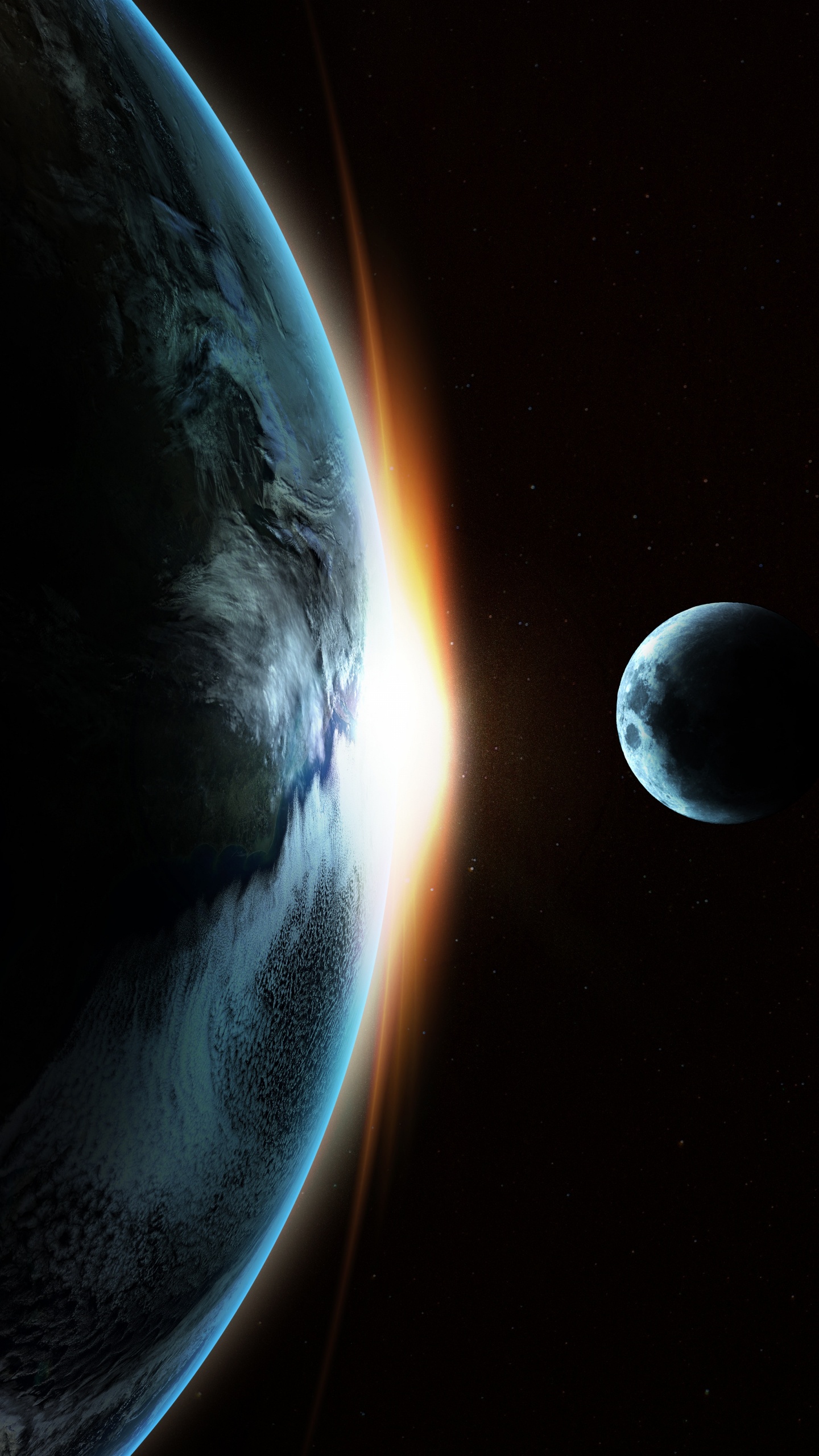 Обои земля, луна, планета, космическое пространство, астрономический объект в разрешении 1440x2560