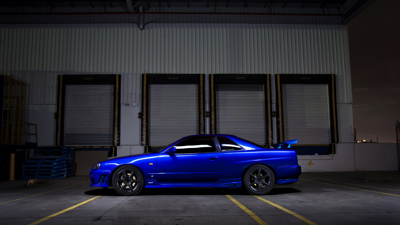 Обои nissan skyline, спорткар, Ниссан, колесо, авто в разрешении 1366x768