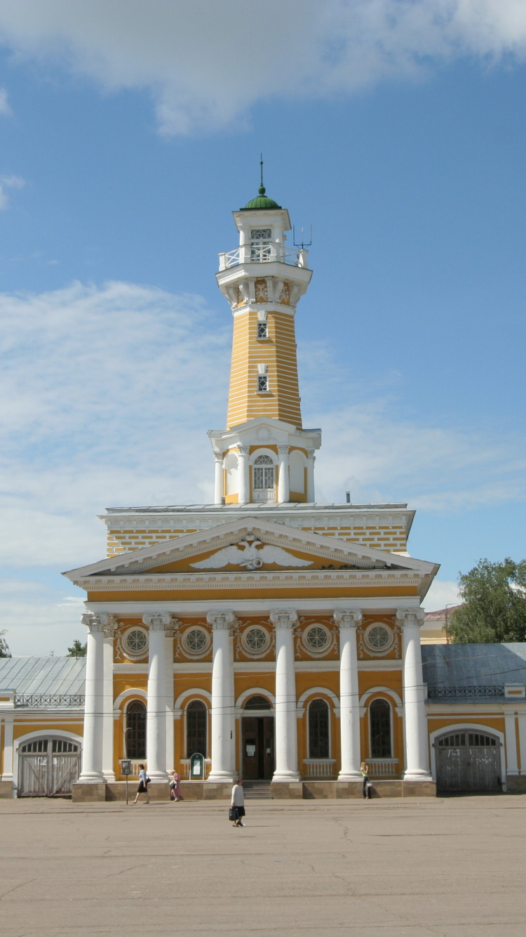 Обои пожарно-наблюдательная вышка, город, ориентир, городская площадь, памятник в разрешении 750x1334