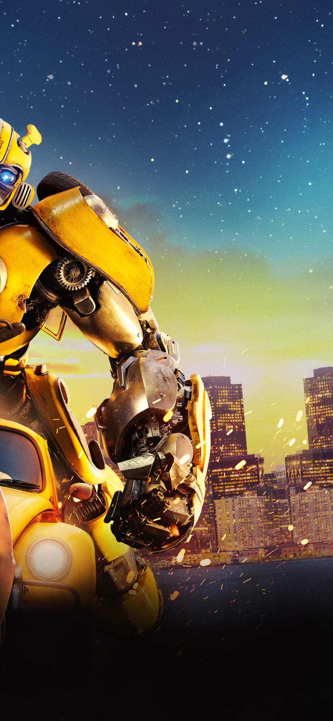 Обои робот, Бамблби, трансформеры, астрономический объект, космос в разрешении 1125x2436