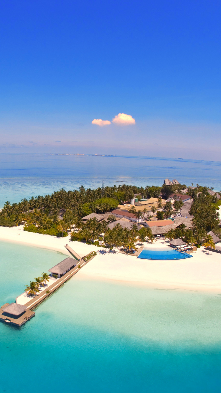 Обои Велассару Мальдивы, Остров, прибежище, пляж, путешествие в разрешении 750x1334