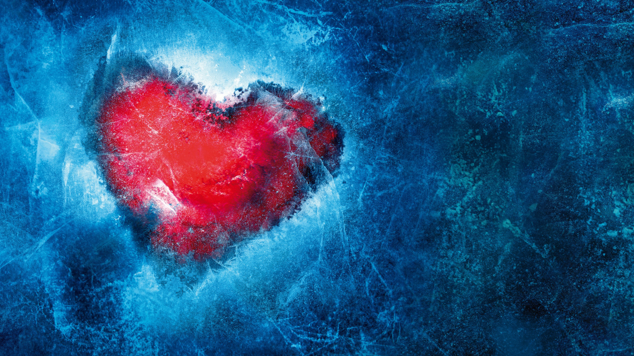 Обои Олаф, сердце, синий, любовь, синий цвет в разрешении 1280x720