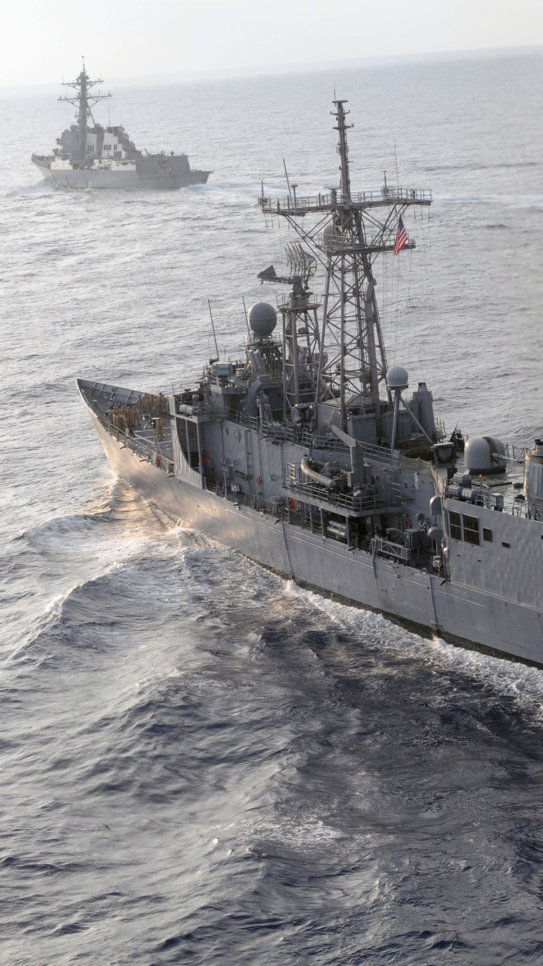 Обои фрегат, военно морской флот США, военный корабль, корабль, лодка в разрешении 1080x1920