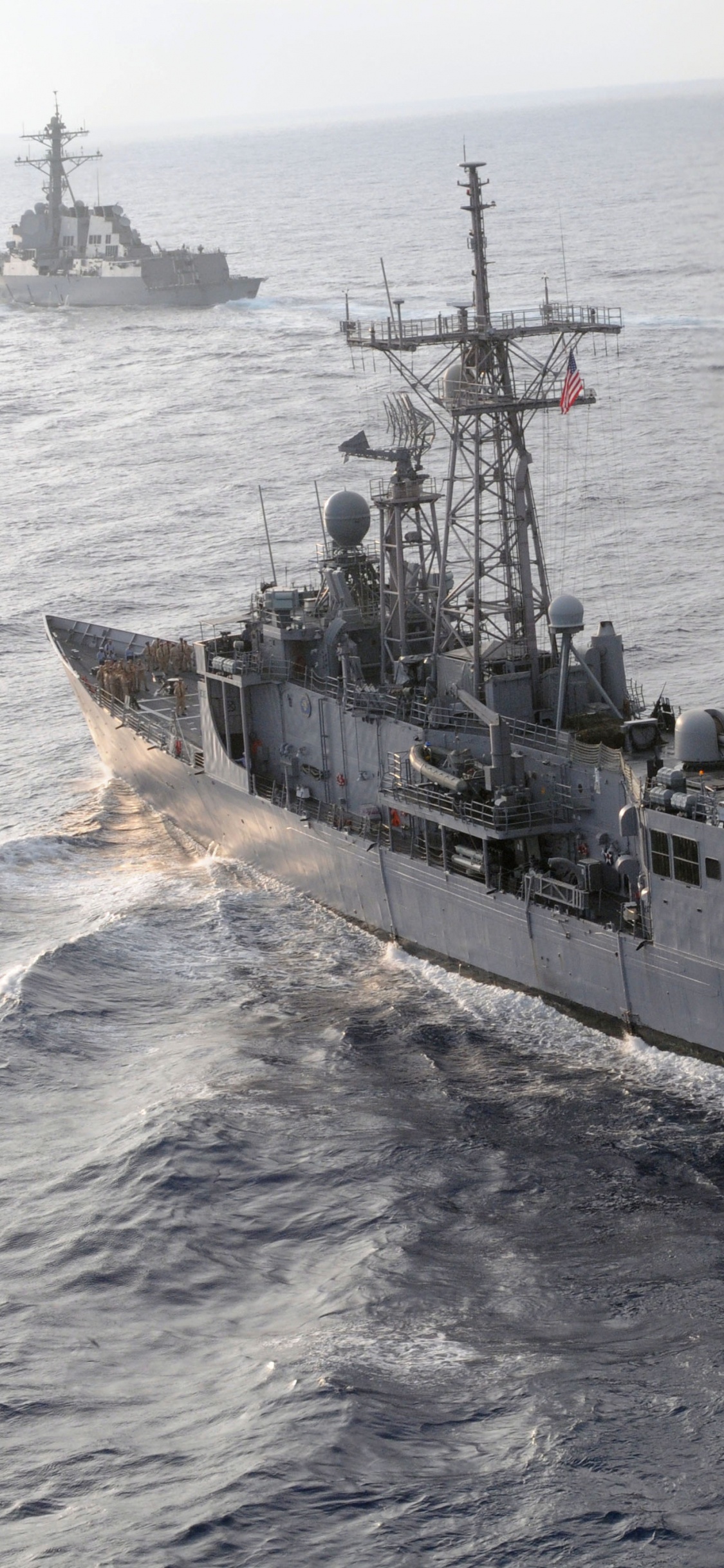 Обои фрегат, военно морской флот США, военный корабль, корабль, лодка в разрешении 1125x2436