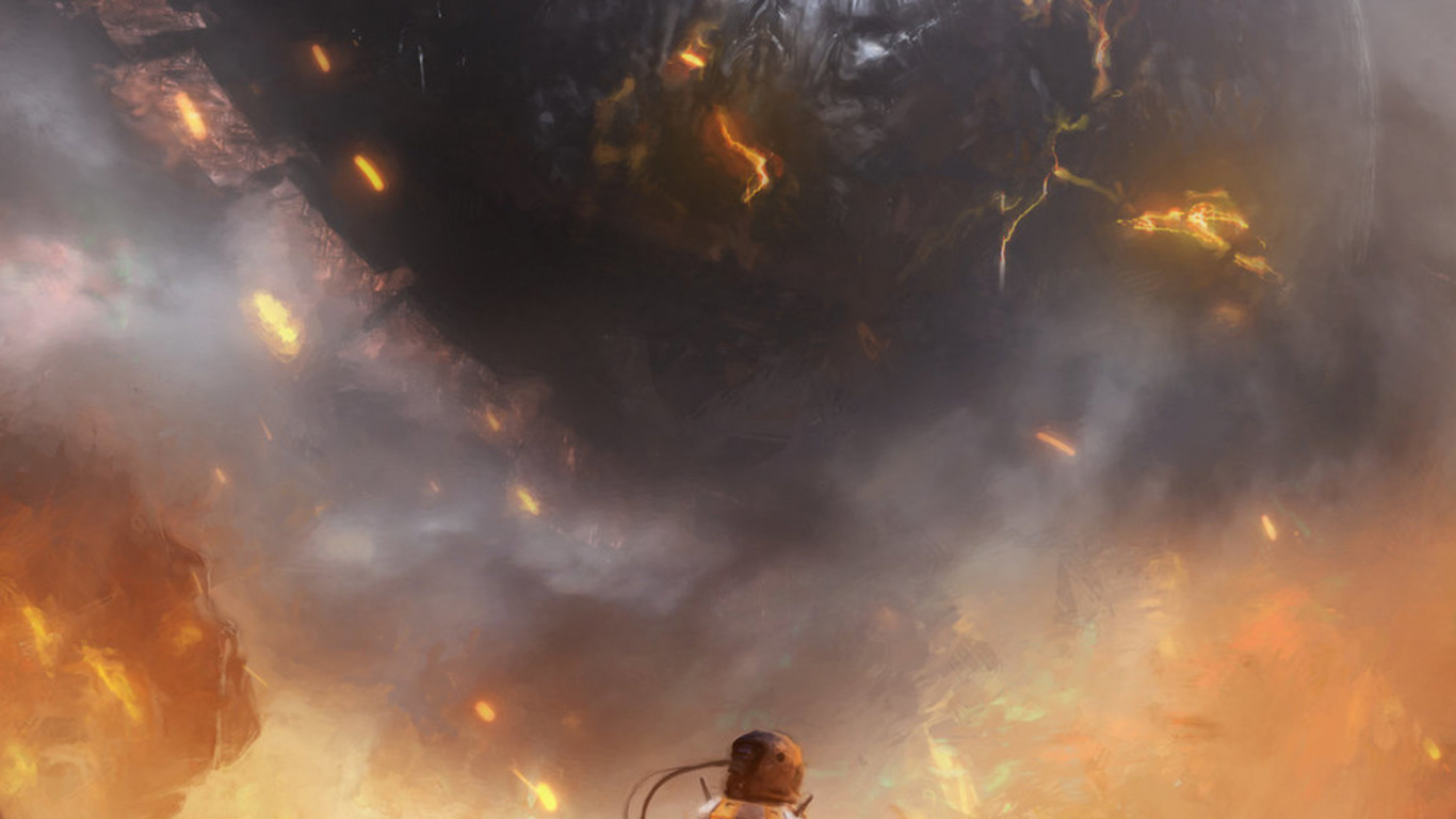 Обои концепт-арт научная фантастика планета, арт, Научная фантастика, цифровое искусство, планета в разрешении 1366x768