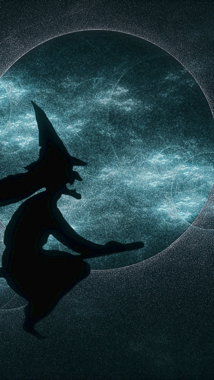 Обои лунный свет, темнота, луна, космос, графика в разрешении 750x1334