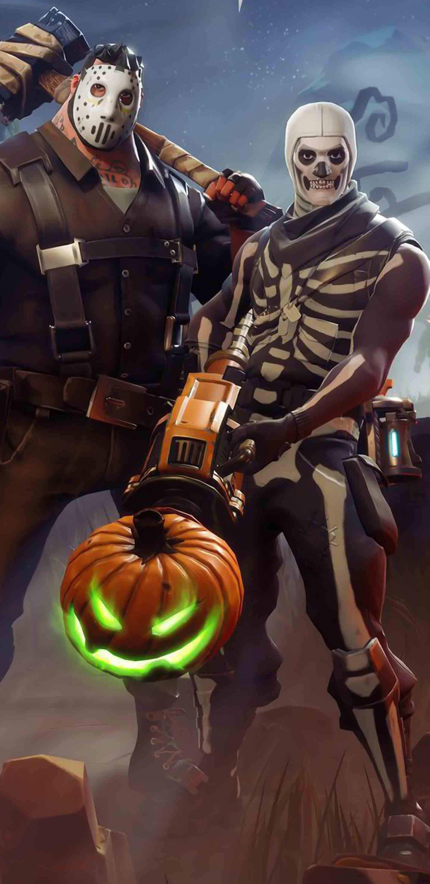 Обои fortnite, кружево, череп рейнджер, эпическая игра, событие в разрешении 1440x2960