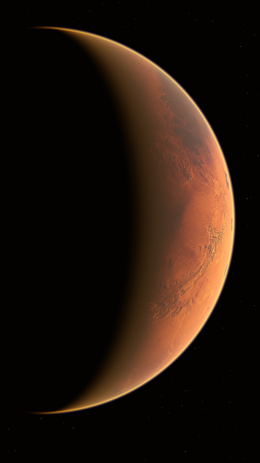 Обои полумесяц, луна, атмосфера, небесное явление, астрономический объект в разрешении 1080x1920