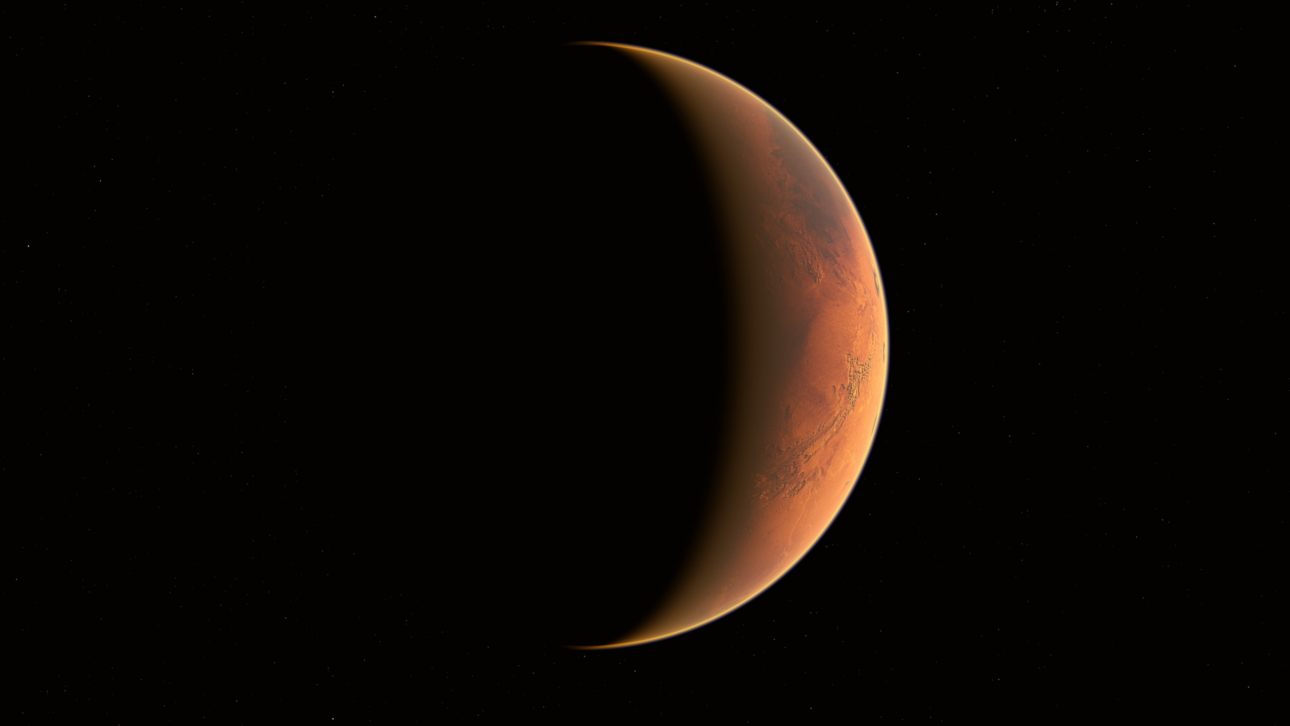 Обои полумесяц, луна, атмосфера, небесное явление, астрономический объект в разрешении 2560x1440