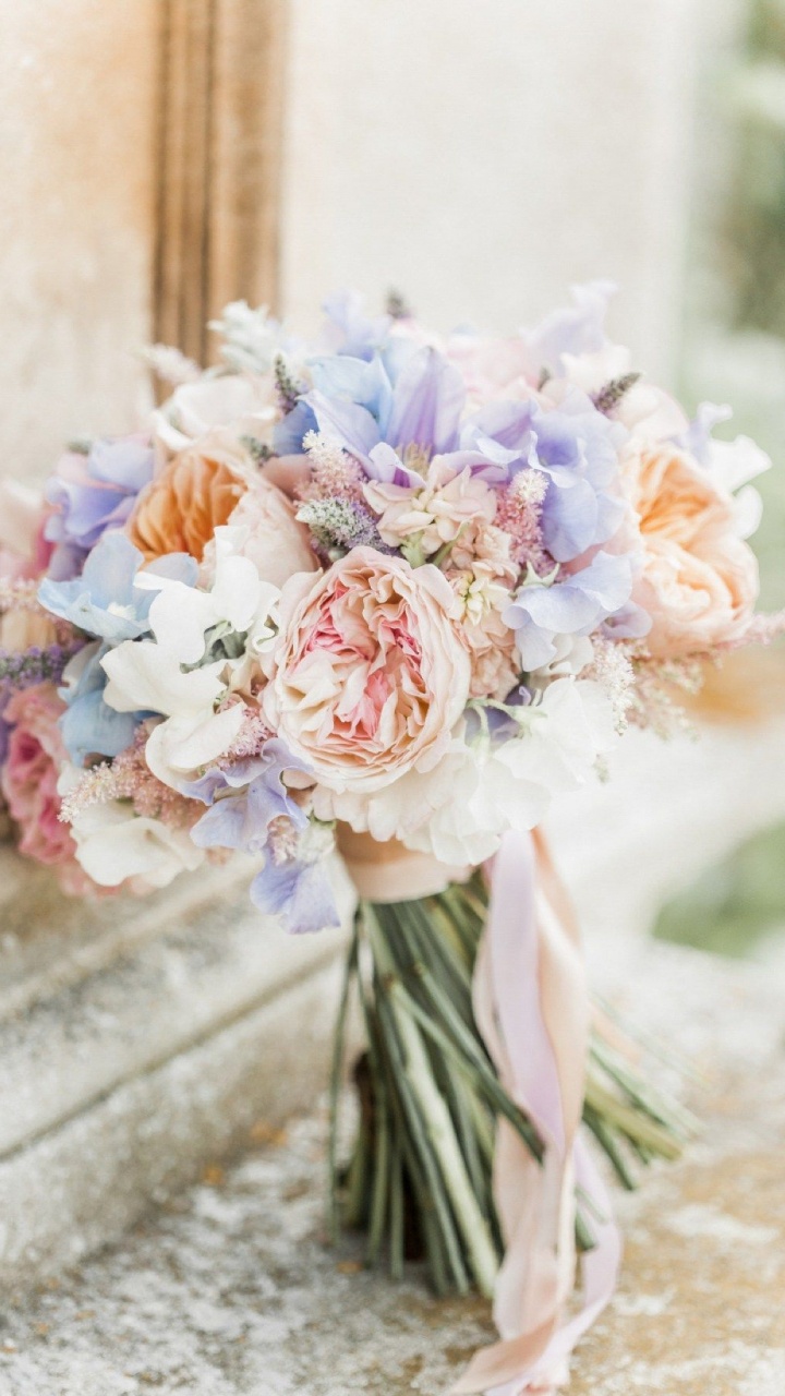 Обои срезанные цветы, цветочный букет, цветочный дизайн, Гортензия, лаванда в разрешении 720x1280