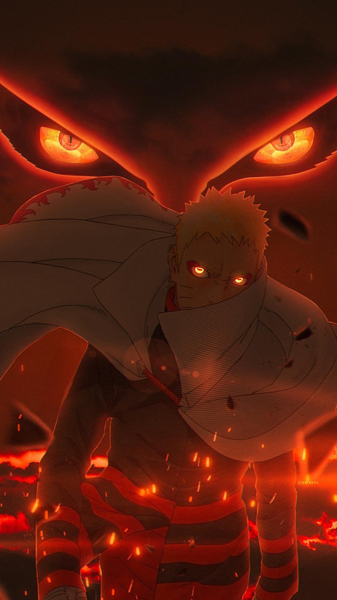 Обои мужчина, мультик, Саске Учиха, Наруто Узумаки, автомобильное освещение в разрешении 1080x1920