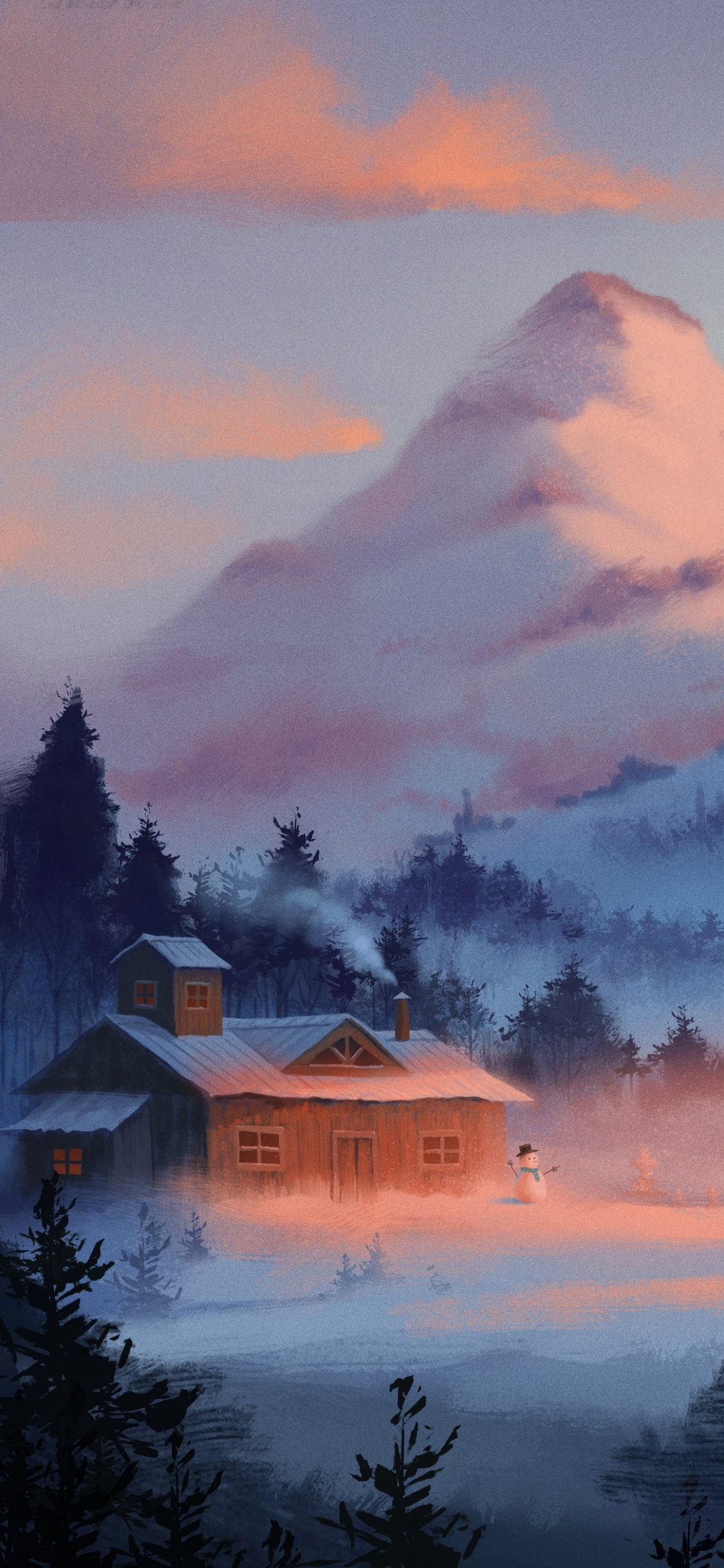 Обои природа, облако, гора, природный ландшафт, послесвечение в разрешении 1125x2436