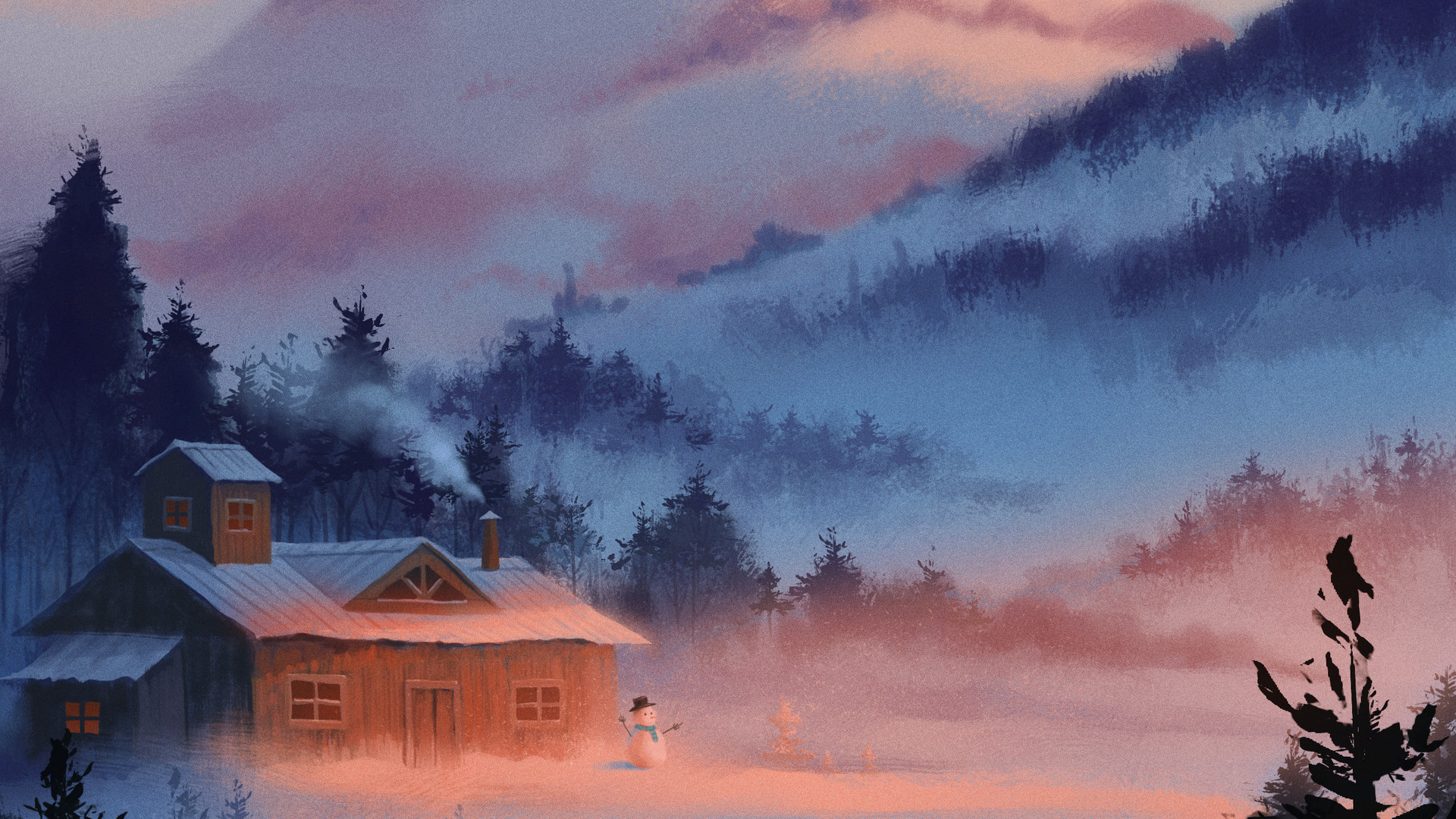 Обои природа, облако, гора, природный ландшафт, послесвечение в разрешении 1920x1080