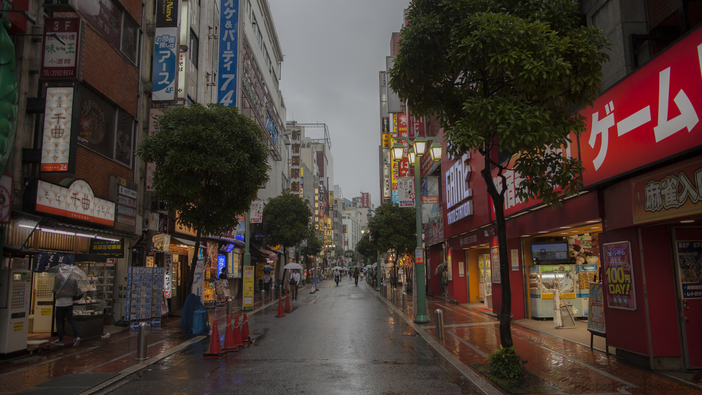 Обои переулок, городок, улица, соседство, городской район в разрешении 1366x768