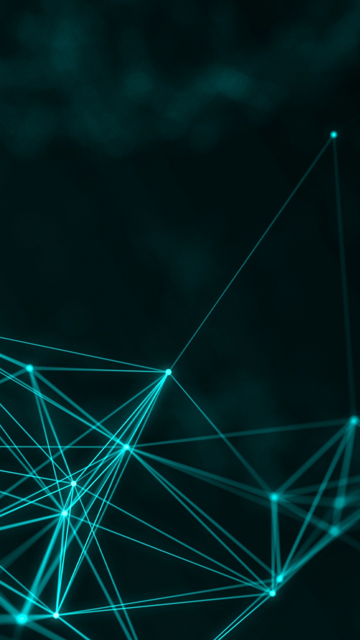 Обои зеленый, свет, линия, технологии, треугольник в разрешении 720x1280