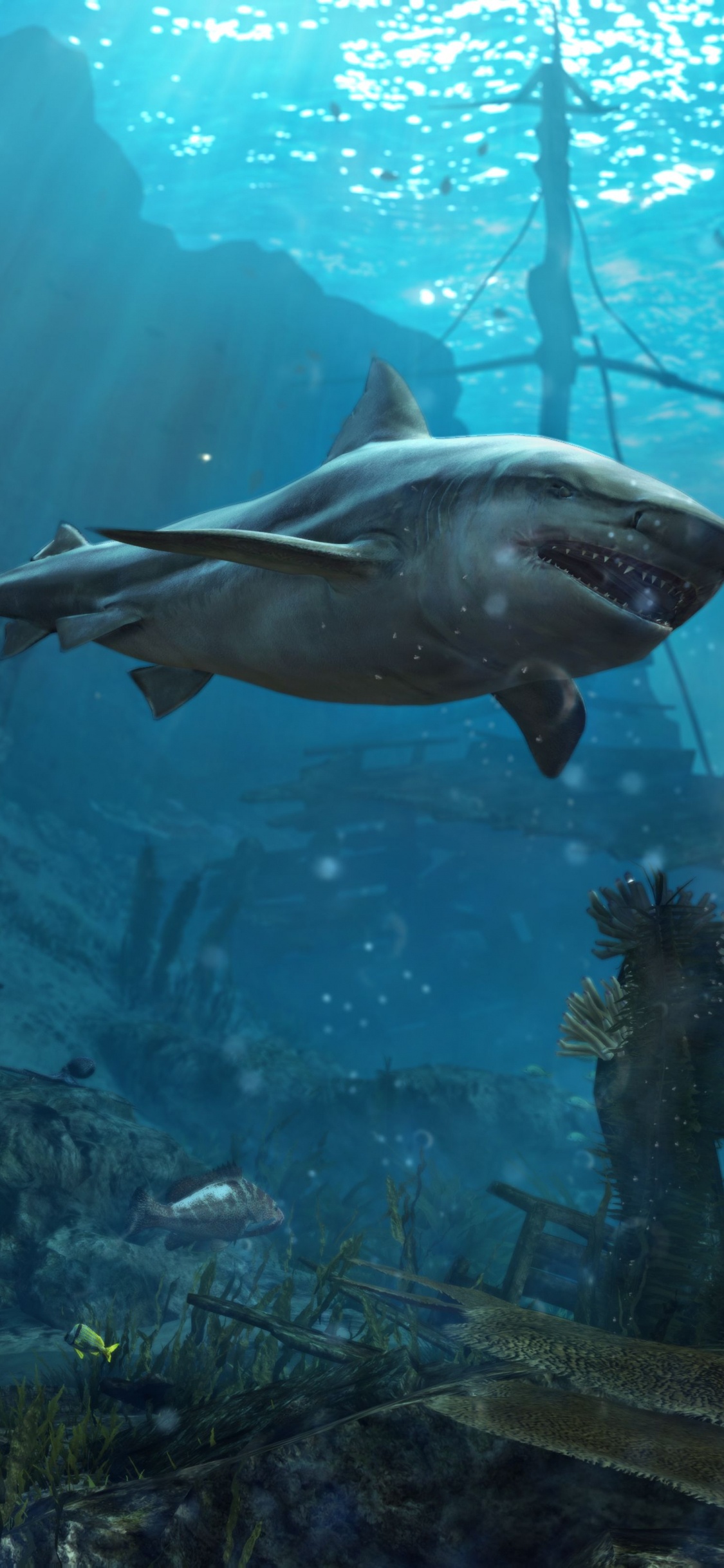 Обои ubisoft, ubisoft Монреаль, подземные воды, морская биология, рыба в разрешении 1125x2436