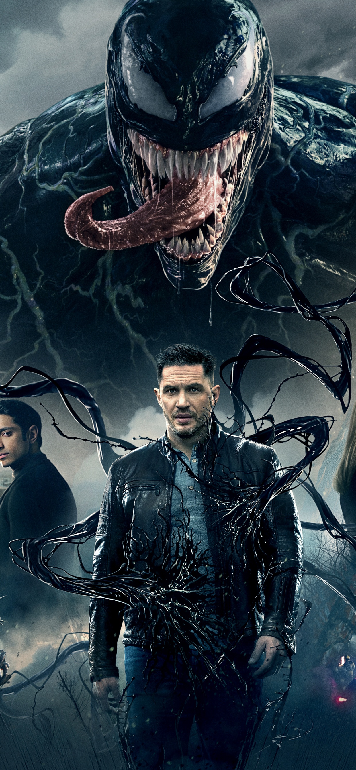 Обои веном, темнота, полночь, Эдди Брок, мир в разрешении 1242x2688