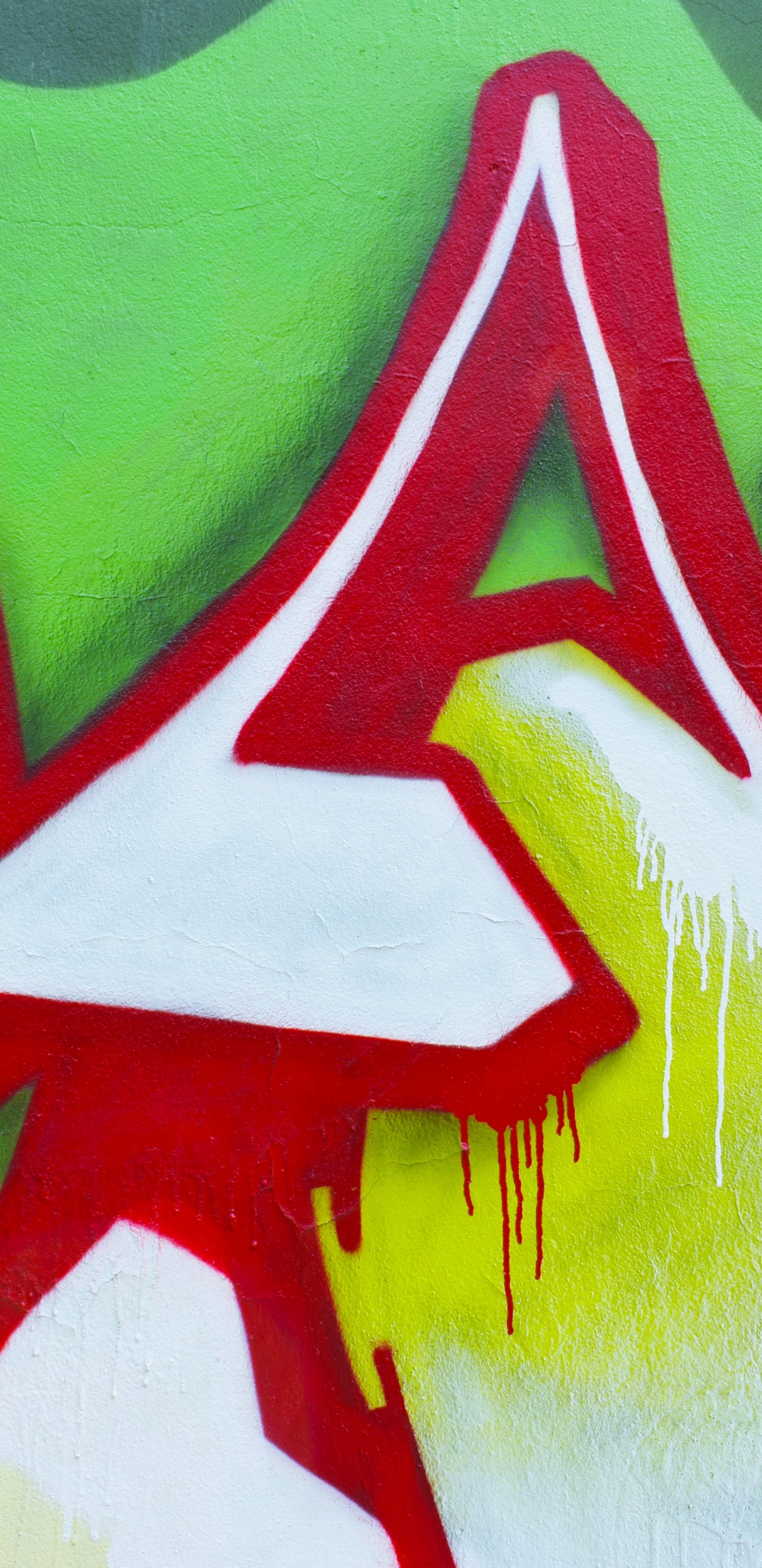 Обои граффити, живопись, уличное искусство, зеленый, арт в разрешении 1440x2960