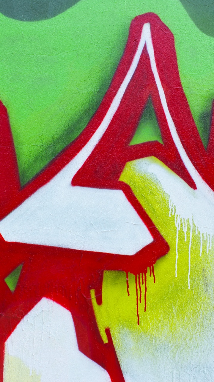 Обои граффити, живопись, уличное искусство, зеленый, арт в разрешении 720x1280