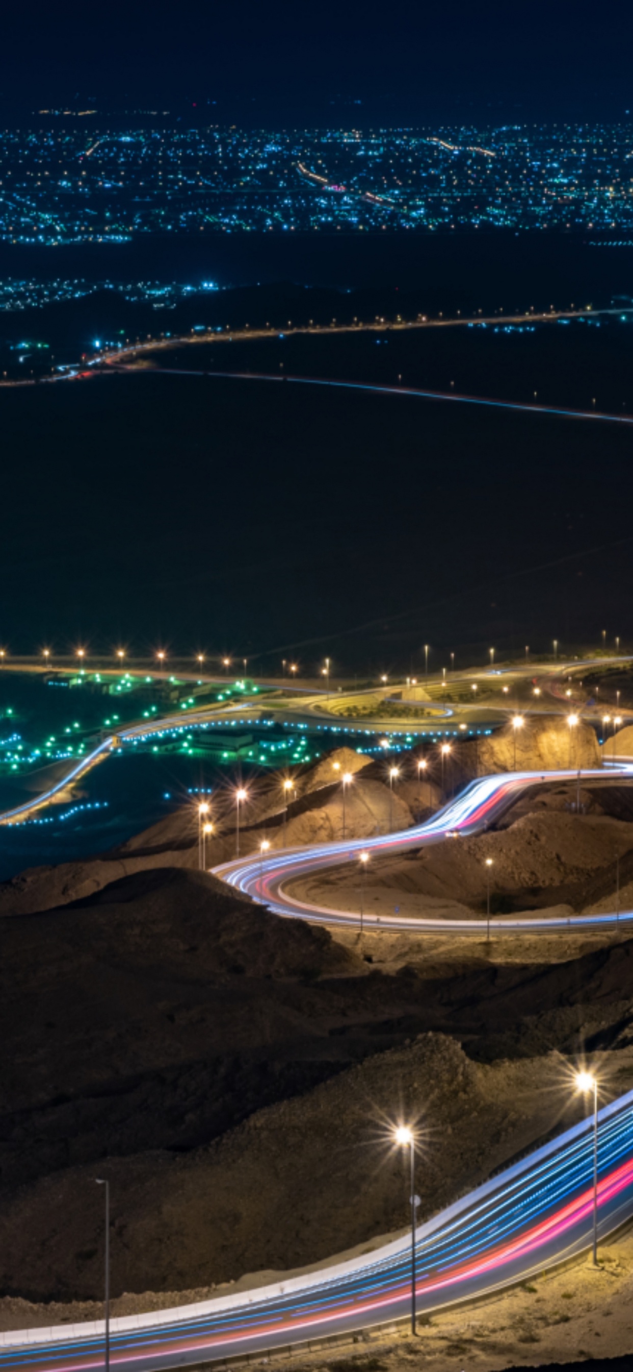 Обои вода, ночь, гидроресурсы, свет, море в разрешении 1242x2688