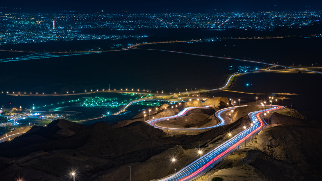 Обои вода, ночь, гидроресурсы, свет, море в разрешении 1280x720