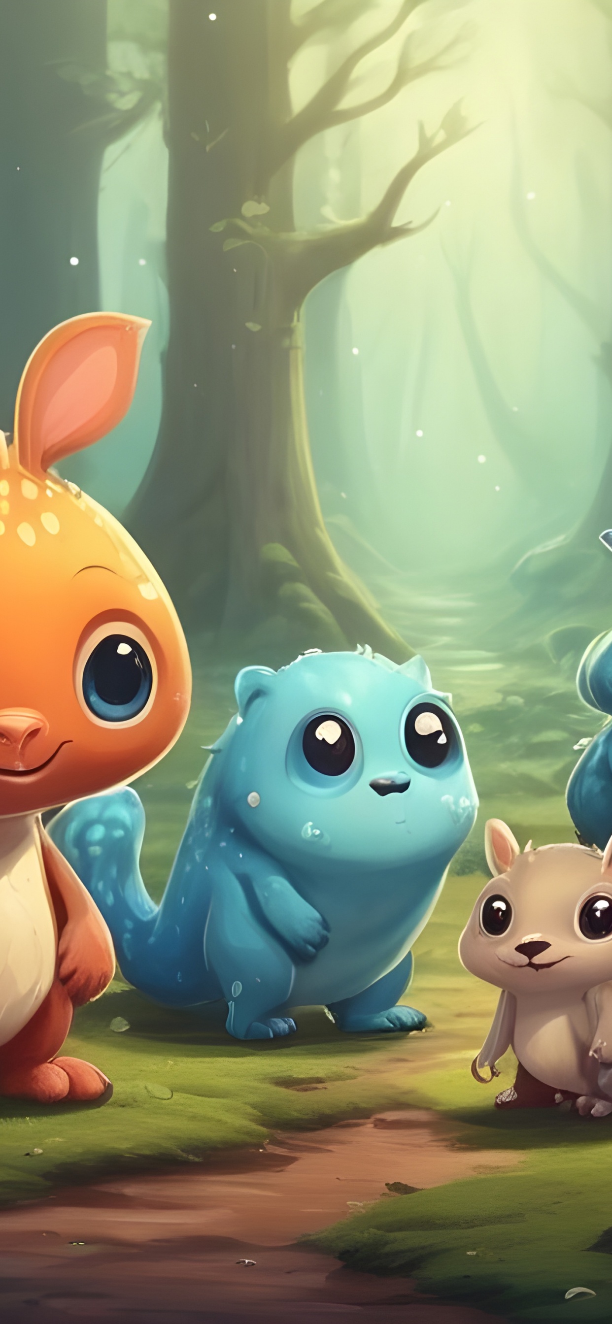 Обои мультфильм, визуальное искусство, фикция, зеленый, природа в разрешении 1242x2688