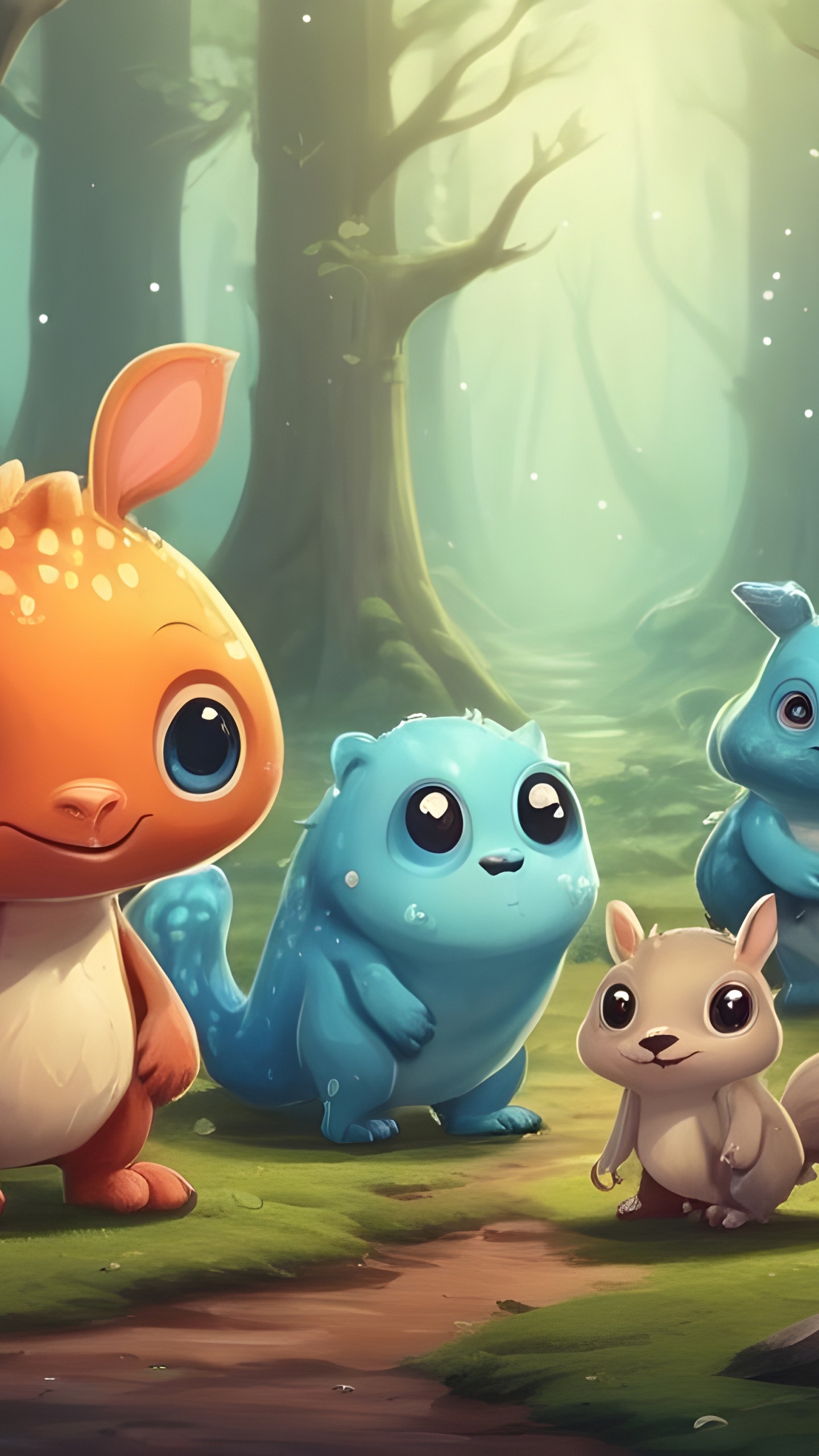 Обои мультфильм, визуальное искусство, фикция, зеленый, природа в разрешении 1440x2560