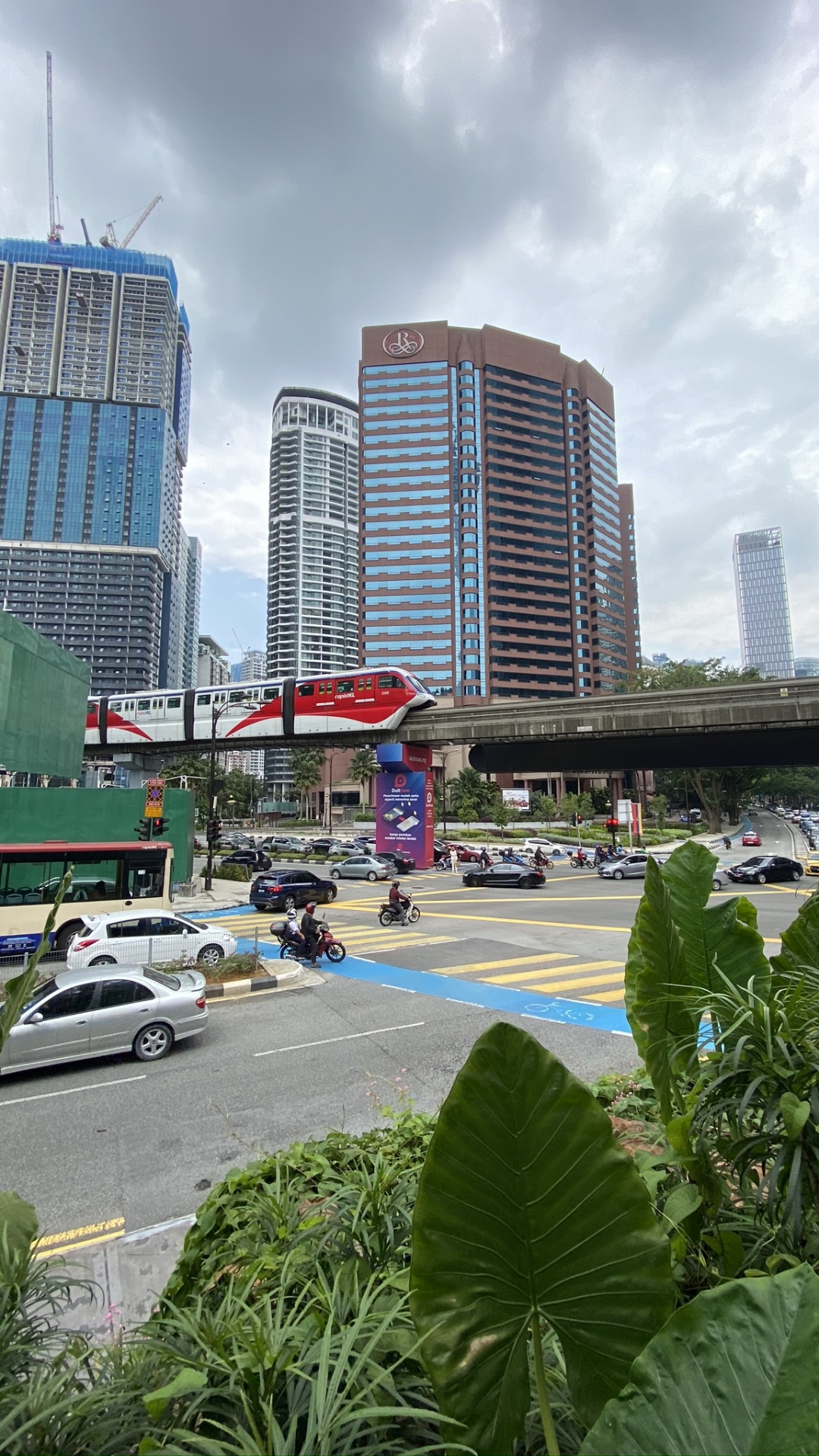 Обои пальмовые рощи, башня, метрополия, городской пейзаж, город в разрешении 1080x1920