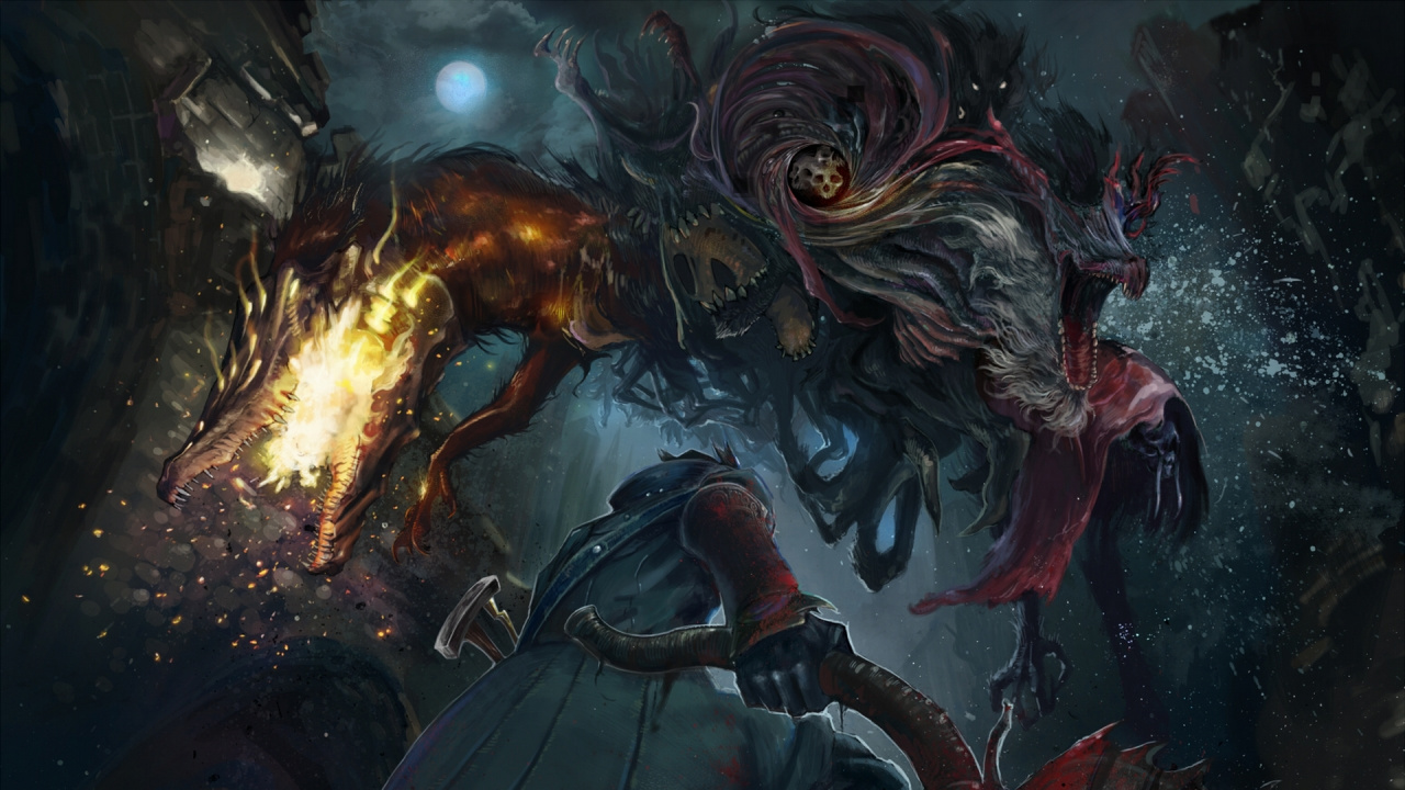 Обои демон, темнота, иллюстрация, компьютерная игра, арт в разрешении 1280x720