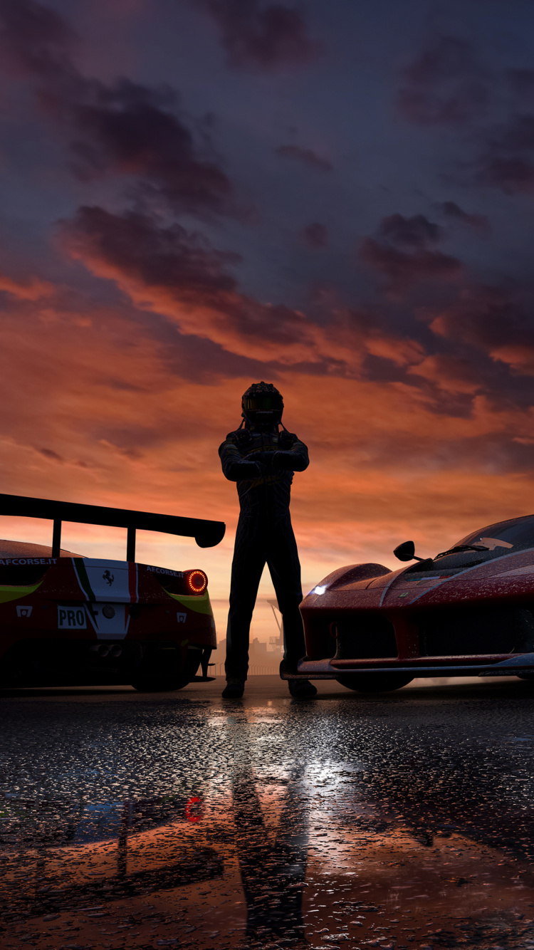 Обои суперкар, гоночный автомобиль, Форза Моторспорт 7, гонки видео игры, гоночный в разрешении 750x1334