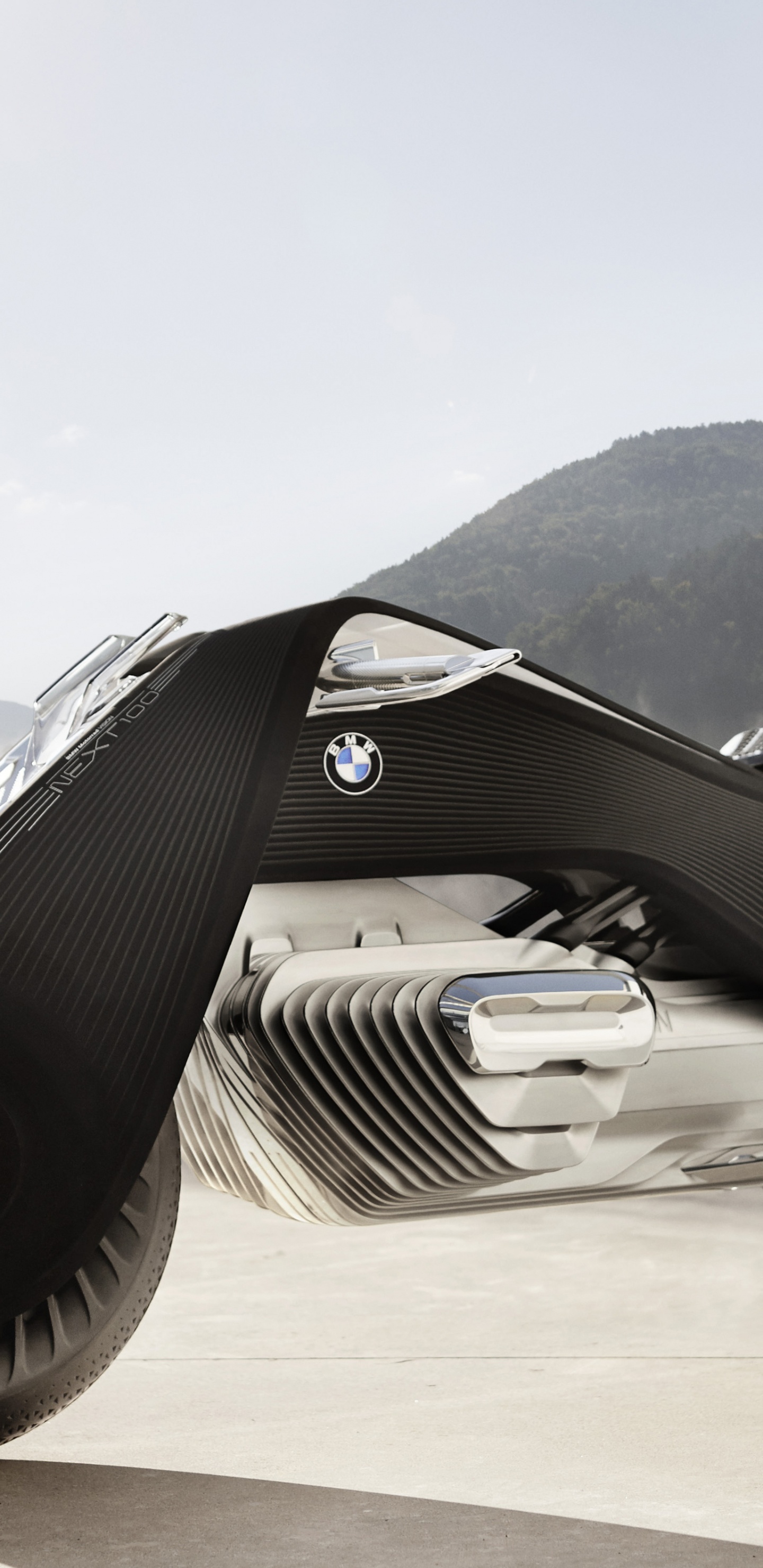 Обои скульптура, автомобильные шины, дизайн, архитектура, БМВ моторрад видение следующей 100 в разрешении 1440x2960