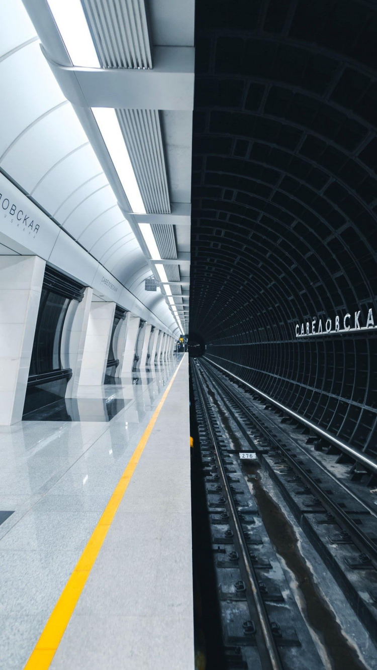 Обои скоростной транспорт, московское метро, savyolovskaya, фонвизинская, поезд в разрешении 750x1334