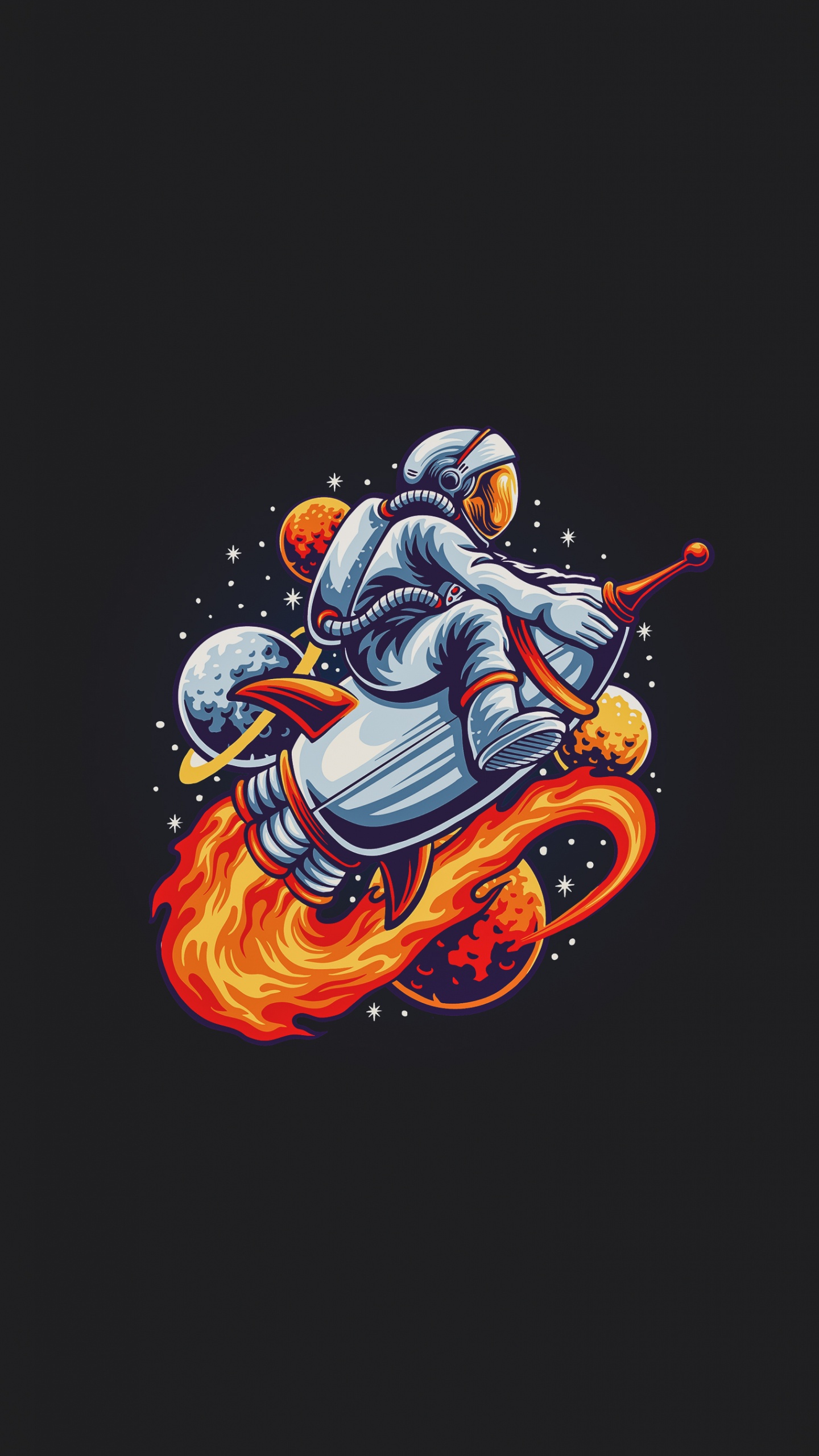 Обои арт, иллюстрация, постер, графический дизайн, колесо в разрешении 1440x2560