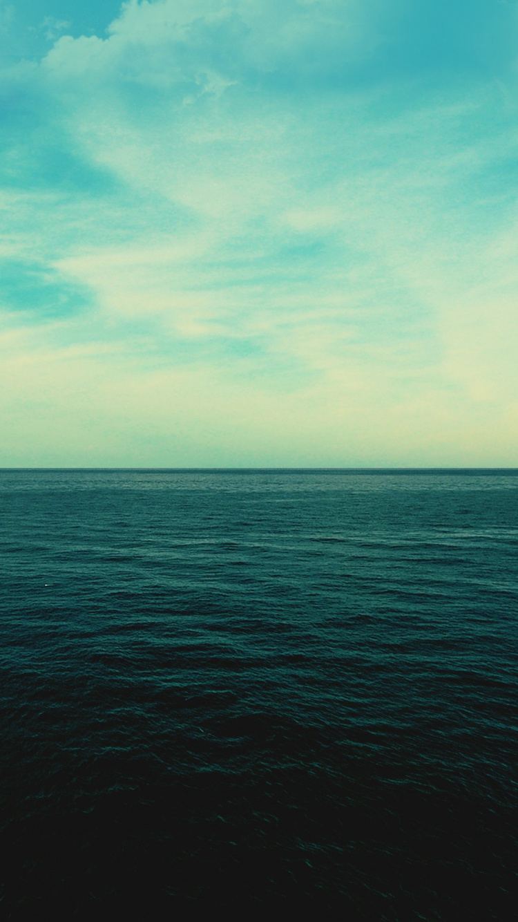 Обои горизонт, море, океан, вода, спокойный в разрешении 750x1334