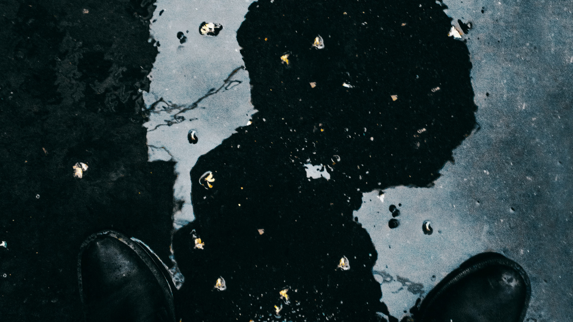 Обои космос, тень, иллюстрация, темнота, дождь в разрешении 1920x1080